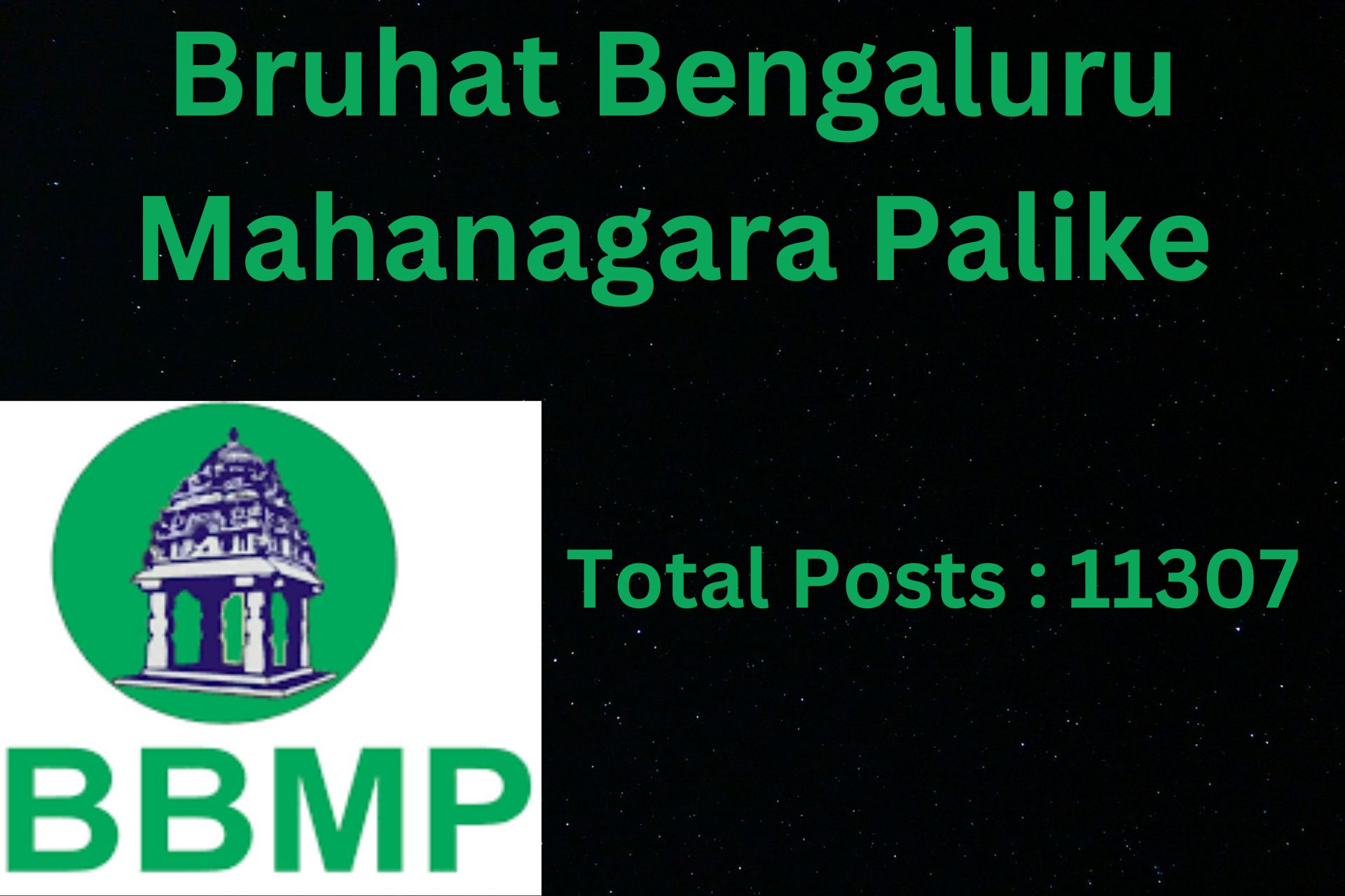 BBMP Recruitment 2024 banner showing application dates and job details